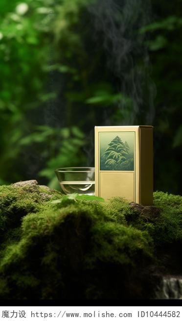 绿茶森林茶叶产品摄影图宣传背景